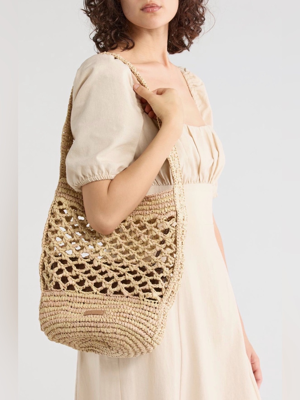 NWT Sam Edelman Remi Raffia Bucket Bag